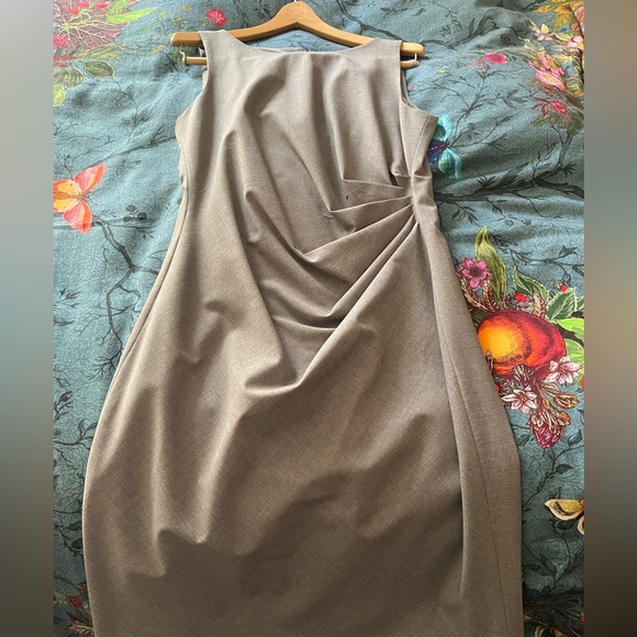 Theory grey sheath dress in light virgin wool suiting - Picture 3 of 5